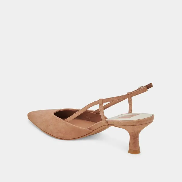 Heels Shop Dolce Vita Odela Wide Heels Toffee Suede Toffee Suede