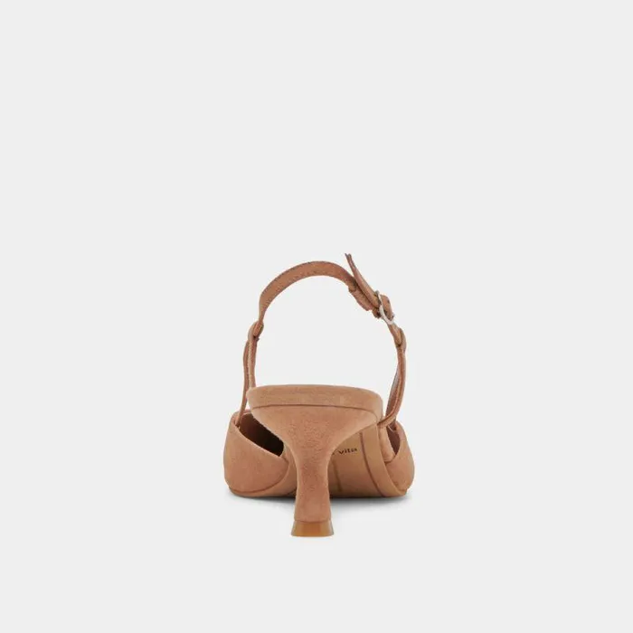 Heels Shop Dolce Vita Odela Wide Heels Toffee Suede Toffee Suede