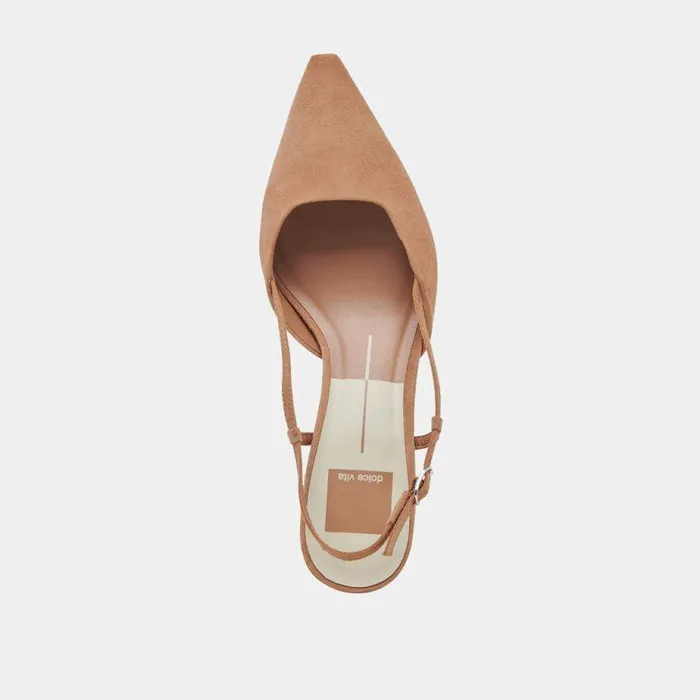 Heels Shop Dolce Vita Odela Wide Heels Toffee Suede Toffee Suede