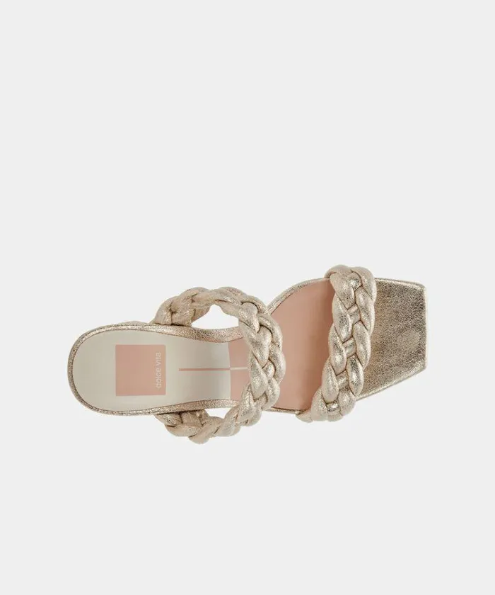 Heels Shop Dolce Vita Paily Heels Light Gold Metallic Stella Suede Light Gold Metallic Stella Suede
