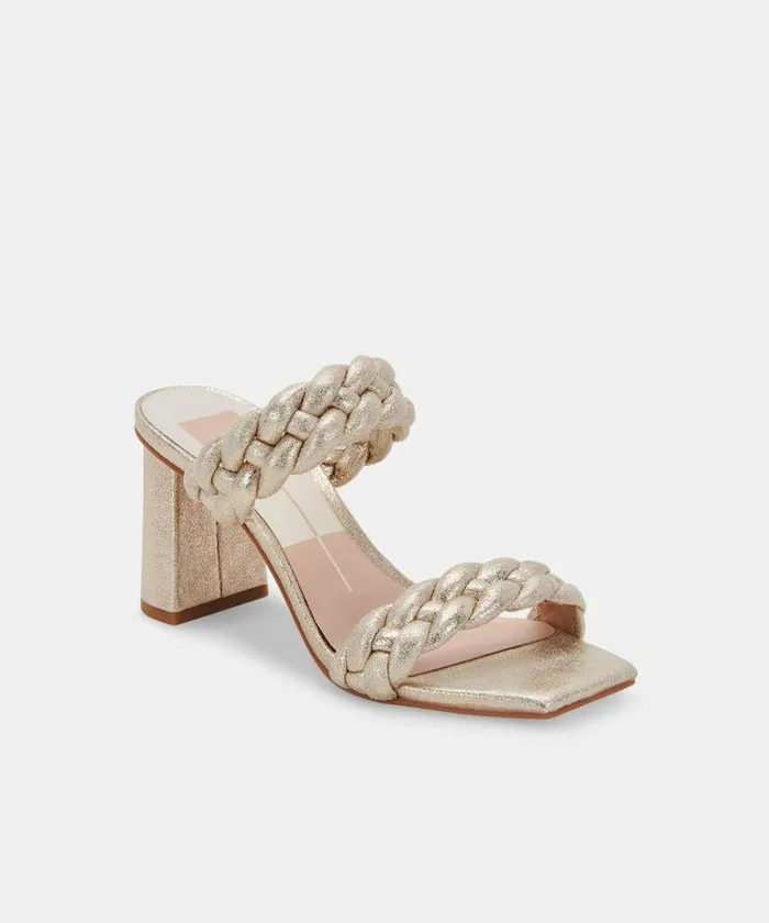 Heels Shop Dolce Vita Paily Heels Light Gold Metallic Stella Suede Light Gold Metallic Stella Suede
