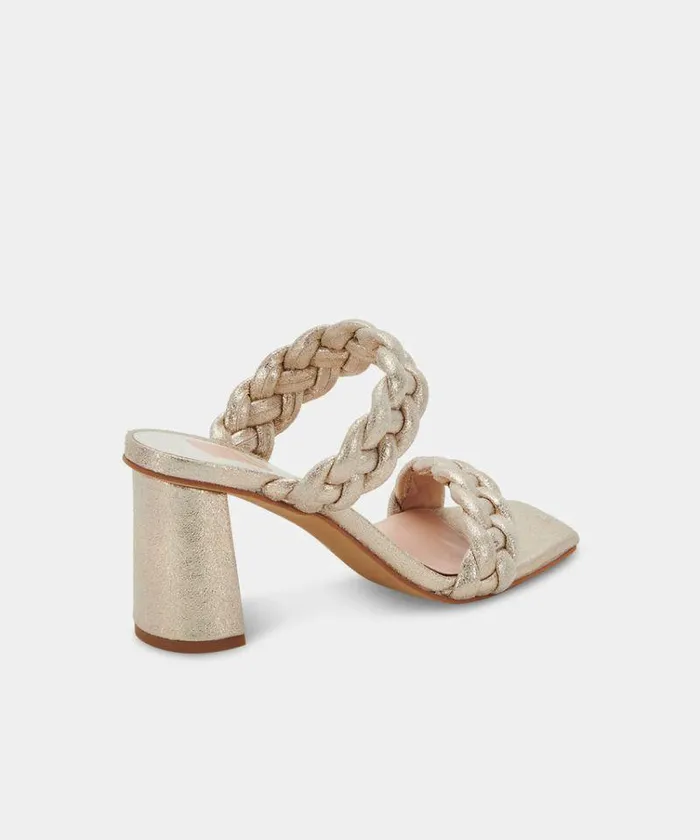 Heels Shop Dolce Vita Paily Heels Light Gold Metallic Stella Suede Light Gold Metallic Stella Suede