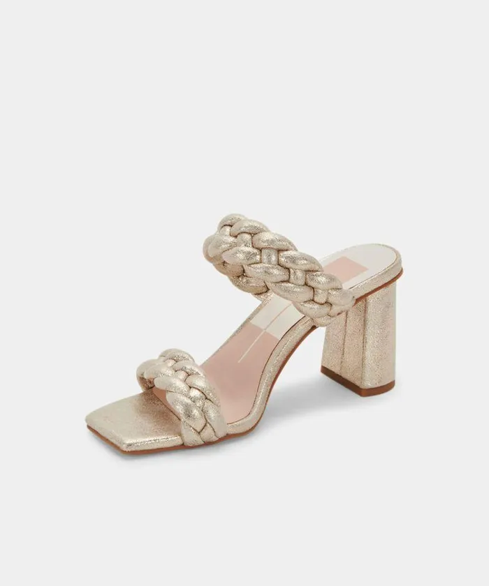 Heels Shop Dolce Vita Paily Heels Light Gold Metallic Stella Suede Light Gold Metallic Stella Suede