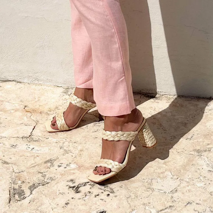 Heels Shop Dolce Vita Paily Raffia Heels Vanilla Raffia Vanilla Raffia
