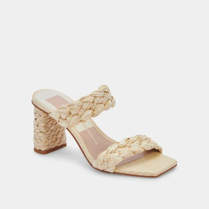 Heels Shop Dolce Vita Paily Raffia Heels Vanilla Raffia Vanilla Raffia
