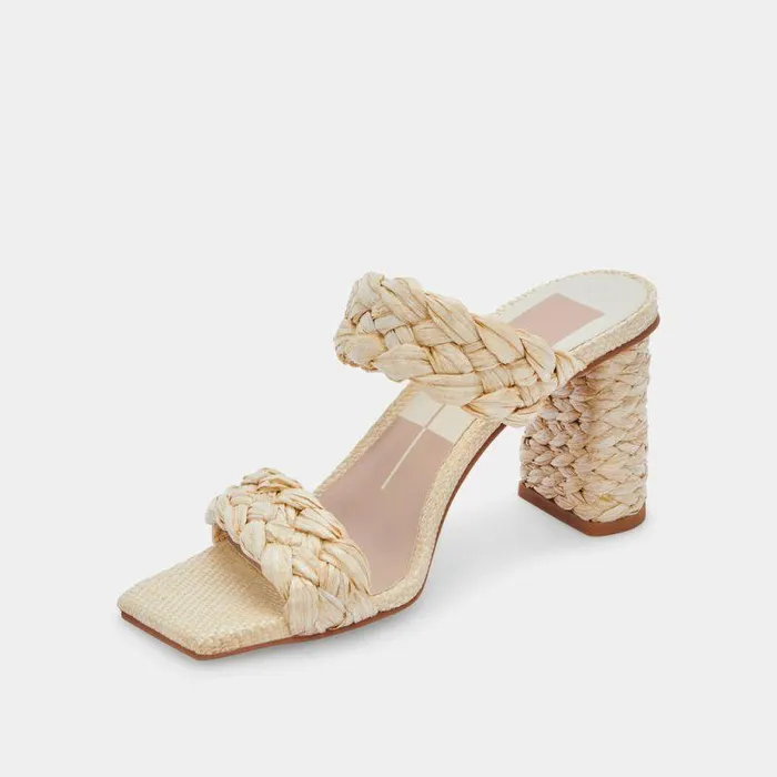 Heels Shop Dolce Vita Paily Raffia Heels Vanilla Raffia Vanilla Raffia