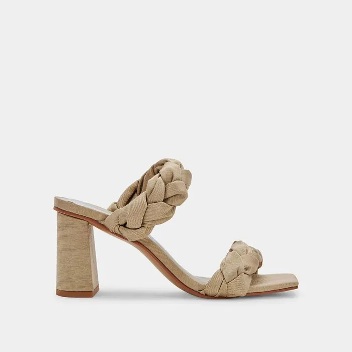 Heels Shop Dolce Vita Pheby Heels Khaki Silk Khaki Silk