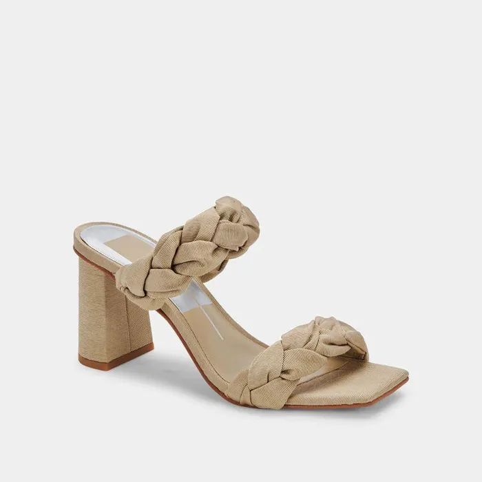 Heels Shop Dolce Vita Pheby Heels Khaki Silk Khaki Silk
