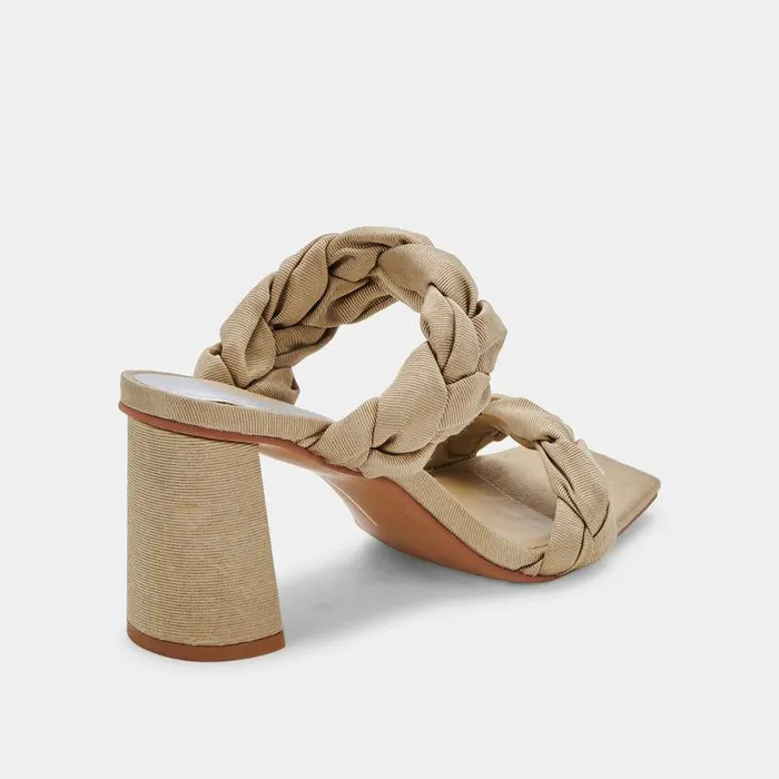 Heels Shop Dolce Vita Pheby Heels Khaki Silk Khaki Silk