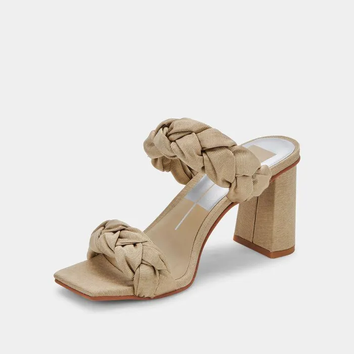 Heels Shop Dolce Vita Pheby Heels Khaki Silk Khaki Silk