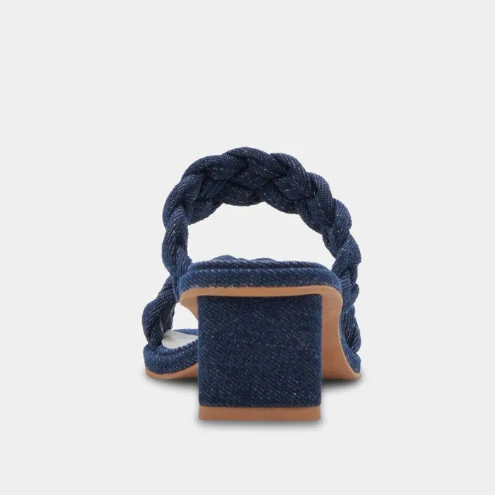Heels Shop Dolce Vita Ronin Sandals Indigo Denim Braided Indigo Denim Sandals Indigo Denim
