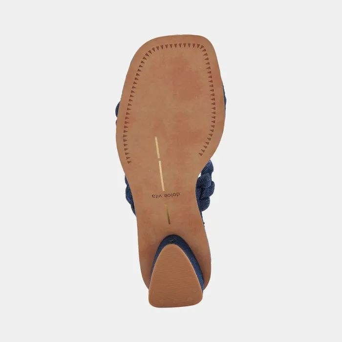 Heels Shop Dolce Vita Ronin Sandals Indigo Denim Braided Indigo Denim Sandals Indigo Denim