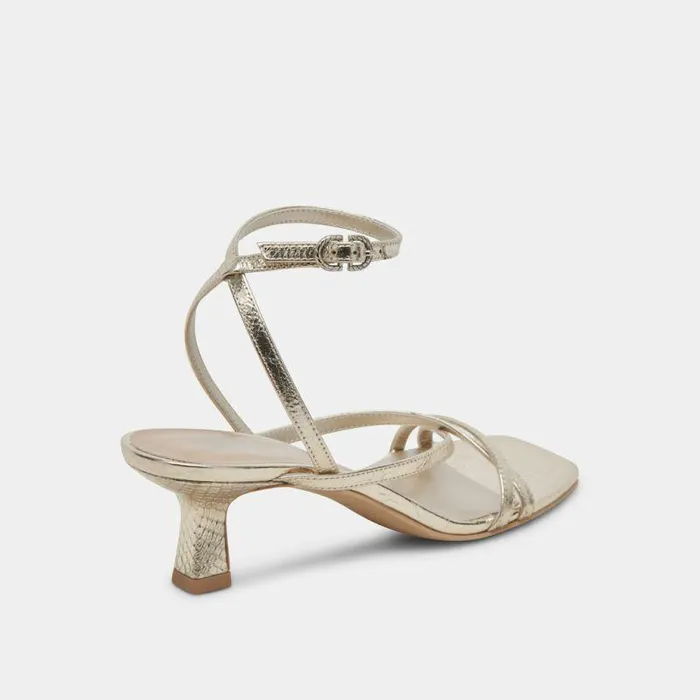 Heels Shop Dolce Vita Zamal Heels Light Gold Crinkle Patent Light Gold Crinkle Patent