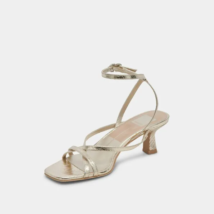 Heels Shop Dolce Vita Zamal Heels Light Gold Crinkle Patent Light Gold Crinkle Patent