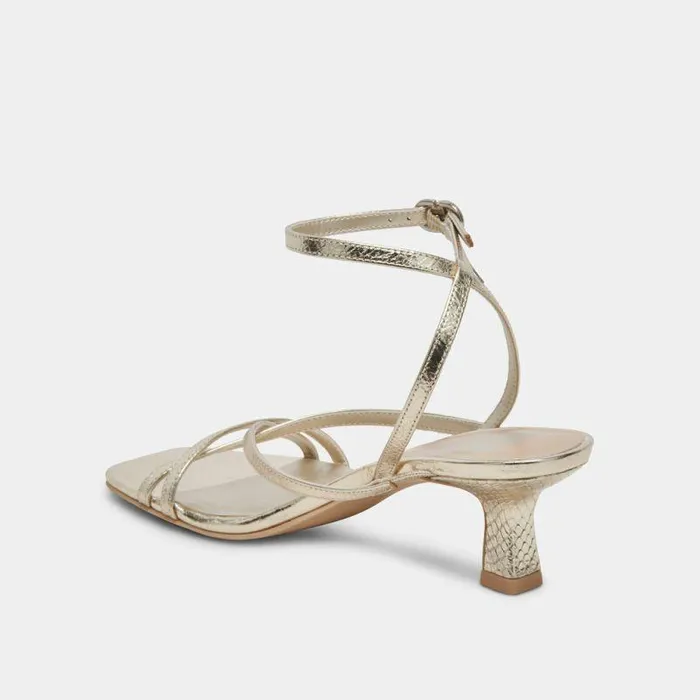 Heels Shop Dolce Vita Zamal Heels Light Gold Crinkle Patent Light Gold Crinkle Patent