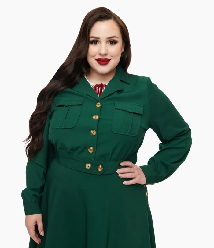 Hell Bunny Plus Size 1970s Forest Green Ravenswood Jacket ClothingPlus Unique Vintage Jackets Hell Bunny Plus Size 1970s Forest Green Ravenswood Jacket ClothingPlus Unique Vintage Jackets