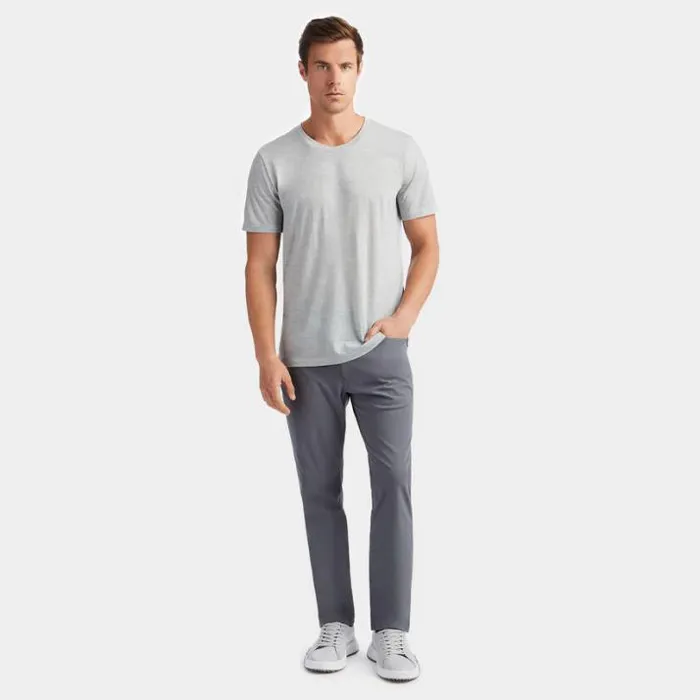 Hoodies and Tees Men GFORE LIGHTWEIGHT TECHNICAL PERFORMANCE FINE WOOL TEE Light Heather Grey