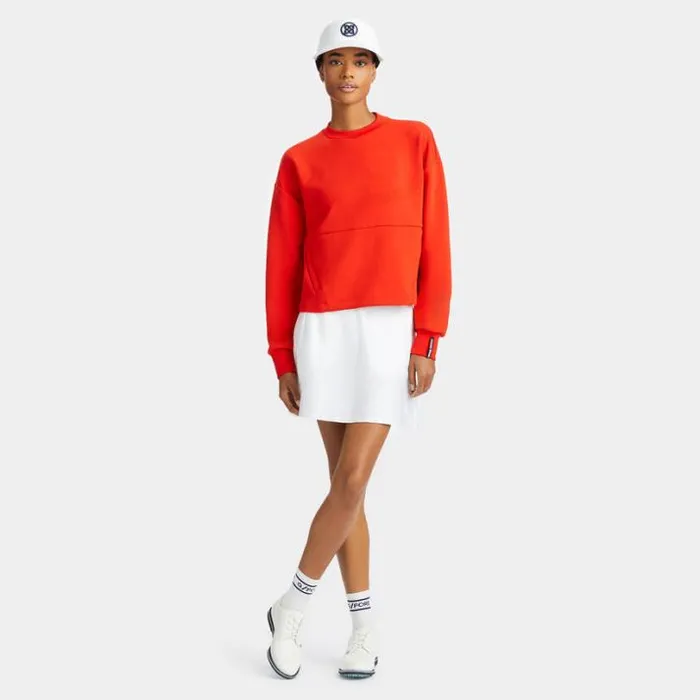Hoodies and Tees Women GFORE DOUBLE KNIT PERFORATED CIRCLE G039S OPS SWEATSHIRT Poppy
