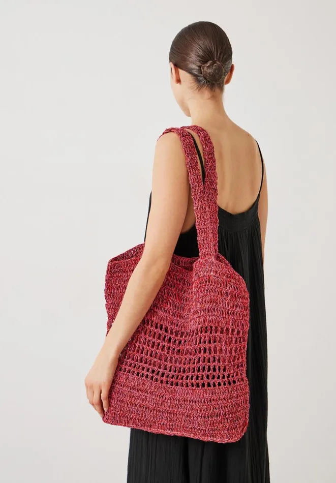 Hush Bags Women Capri Crochet Tote Red Multi Hush Bags Women Capri Crochet Tote Red Multi
