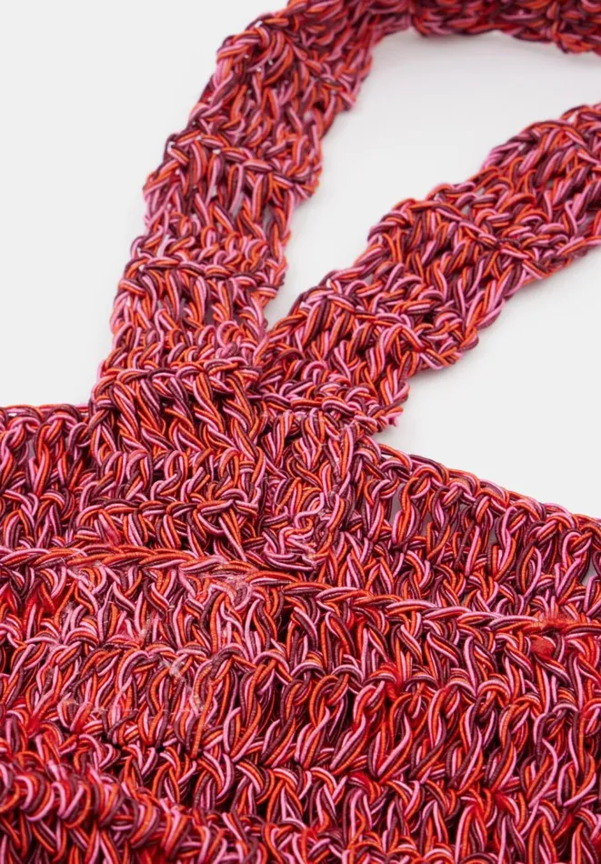 Hush Bags Women Capri Crochet Tote Red Multi Hush Bags Women Capri Crochet Tote Red Multi