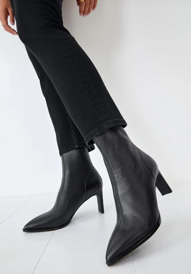 Hush Boots Women Kendal Leather Sock Boots Black Hush Boots Women Kendal Leather Sock Boots Black
