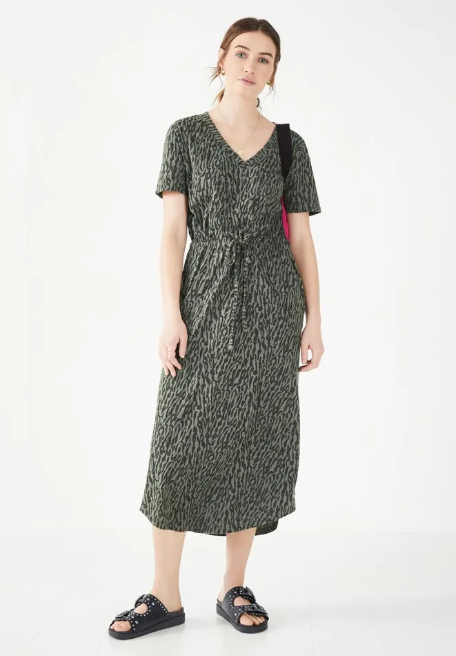 Hush Dresses Women Bay Jersey Dress Abstract Animal Khaki