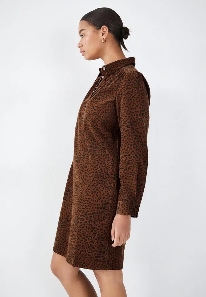 Hush Dresses Women Cait Cord Mini Dress Contrast Leopard Brownblack Hush Dresses Women Cait Cord Mini Dress Contrast Leopard Brownblack
