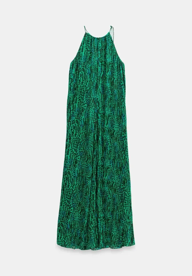 Hush Dresses Women Cassie Relaxed Halter Neck Maxi Dress Watercolour Animal Green Hush Dresses Women Cassie Relaxed Halter Neck Maxi Dress Watercolour Animal Green
