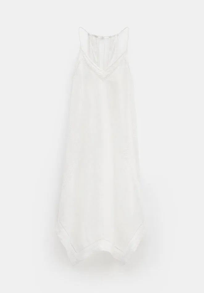 Hush Dresses Women Celia Embroidery Maxi Dress With Linen Pearl White Hush Dresses Women Celia Embroidery Maxi Dress With Linen Pearl White