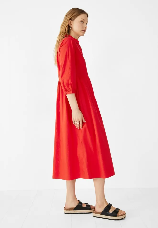 Hush Dresses Women Cindy Poplin Midi Dress Red Hush Dresses Women Cindy Poplin Midi Dress Red