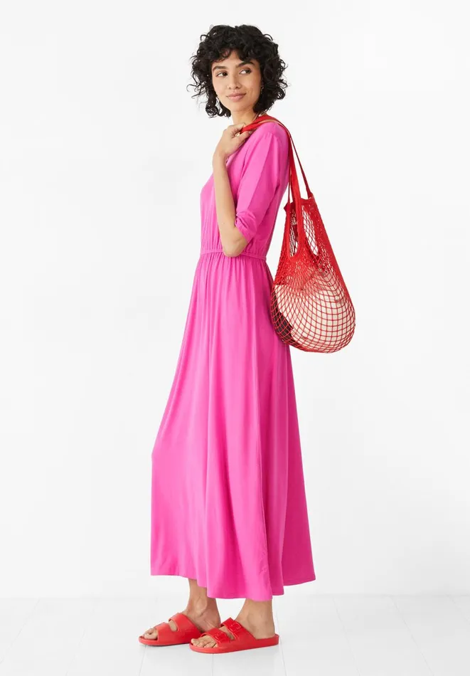 Hush Dresses Women Elisa Jersey Midi Dress Bright Pink Hush Dresses Women Elisa Jersey Midi Dress Bright Pink