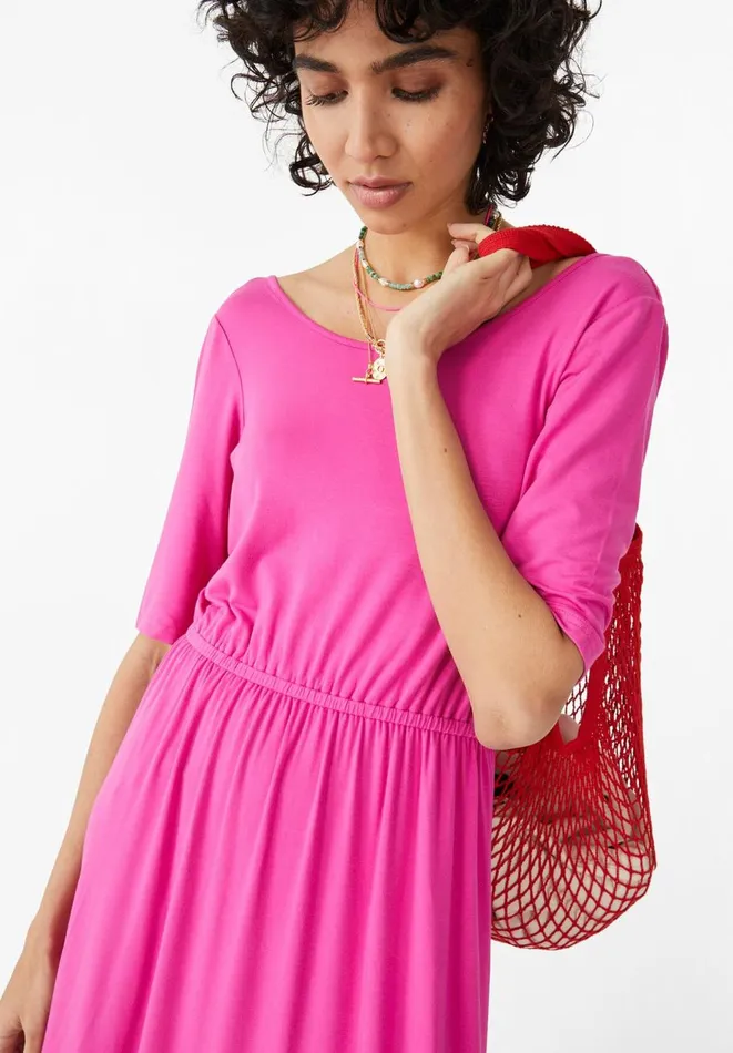 Hush Dresses Women Elisa Jersey Midi Dress Bright Pink Hush Dresses Women Elisa Jersey Midi Dress Bright Pink