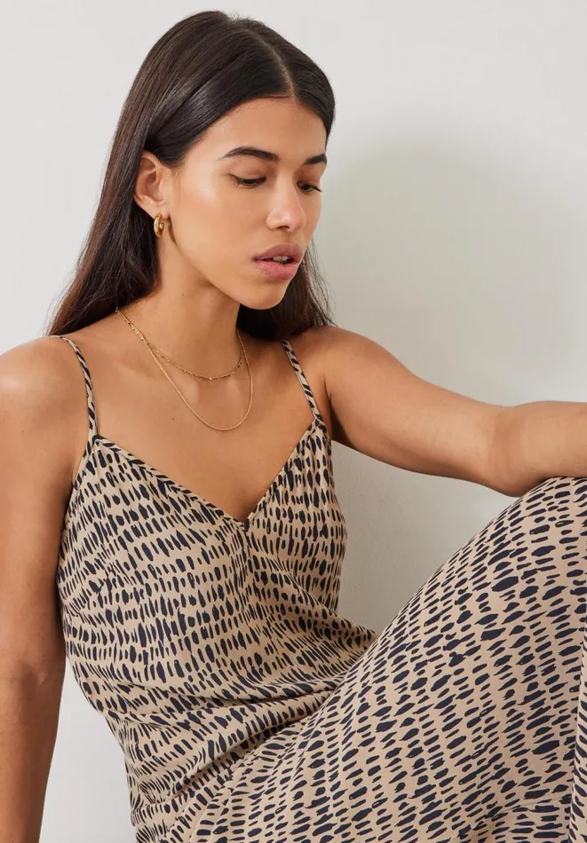Hush Dresses Women Eloise Printed Maxi Slip Dress Contrast Mark Neutral Hush Dresses Women Eloise Printed Maxi Slip Dress Contrast Mark Neutral