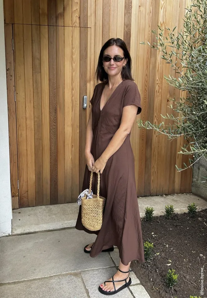 Hush Dresses Women Grace V Neck Midaxi Dress Brown Hush Dresses Women Grace V Neck Midaxi Dress Brown