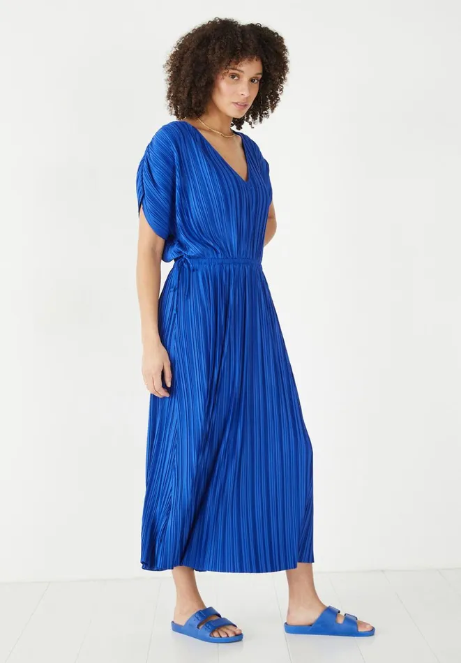 Hush Dresses Women Jodie Plisse Midi Dress Bright Blue