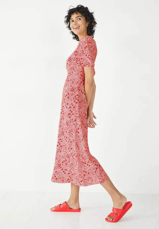 Hush Dresses Women Juliette Midi Tea Dress Mini Floral Leopard Red Hush Dresses Women Juliette Midi Tea Dress Mini Floral Leopard Red
