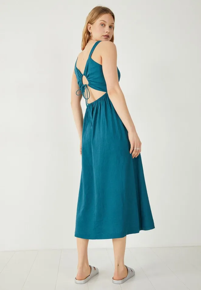 Hush Dresses Women Macy Linen Midi Dress Teal Hush Dresses Women Macy Linen Midi Dress Teal