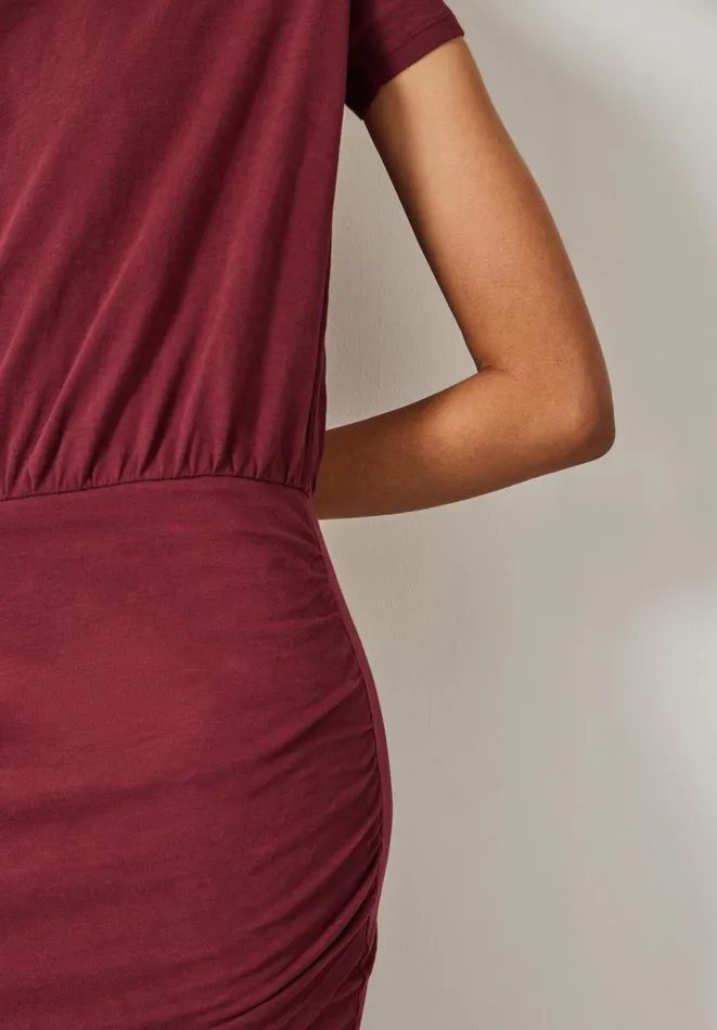 Hush Dresses Women Marlie Relaxed Jersey Mini Dress Dark Burgundy Hush Dresses Women Marlie Relaxed Jersey Mini Dress Dark Burgundy