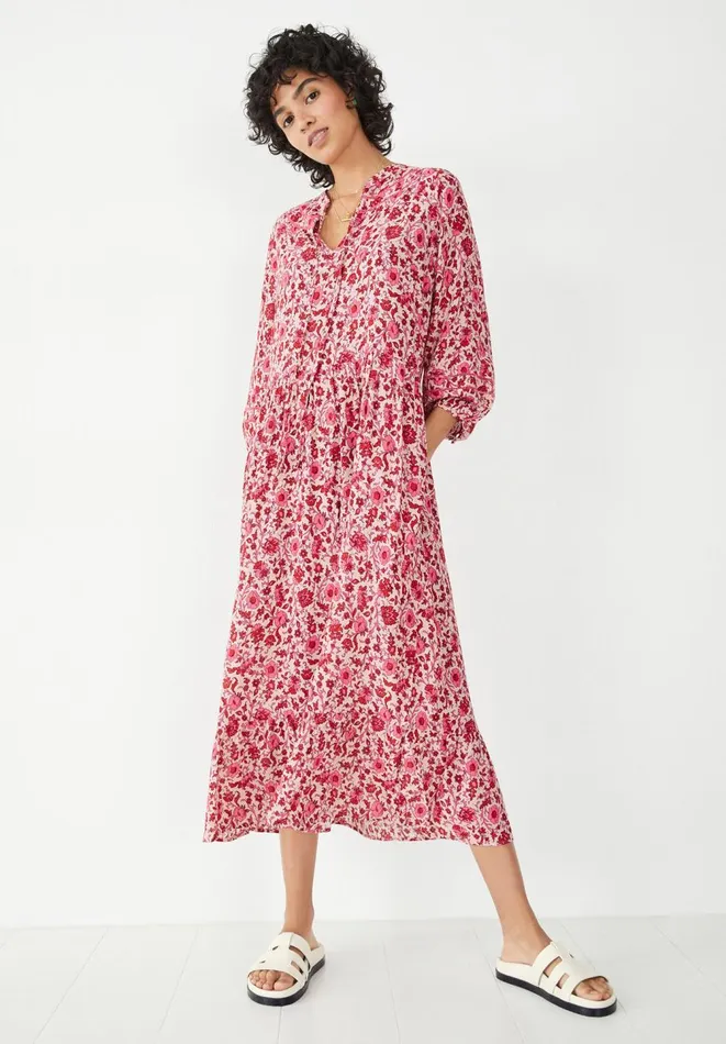 Hush Dresses Women Pearl Midi Dress Floral Block Print
