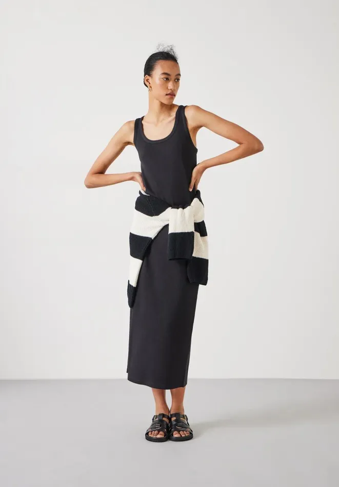 Hush Dresses Women Riley Ribbed Maxi Dress Black