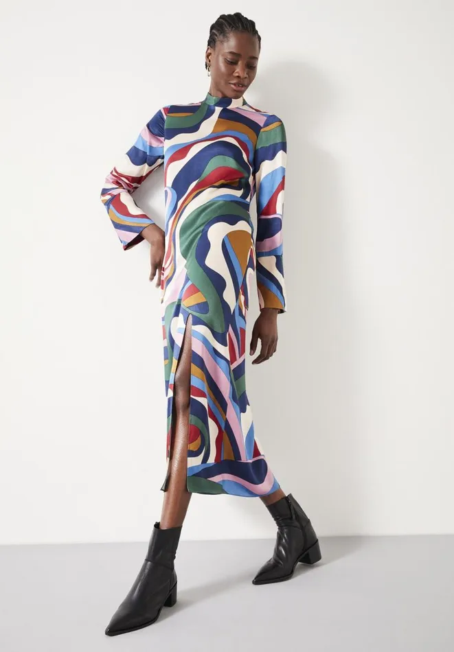 Hush Dresses Women Rita Split Maxi Dress Technicolour Swirl