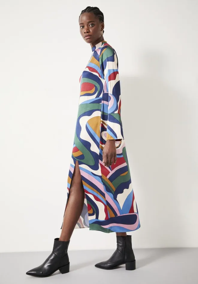 Hush Dresses Women Rita Split Maxi Dress Technicolour Swirl Hush Dresses Women Rita Split Maxi Dress Technicolour Swirl