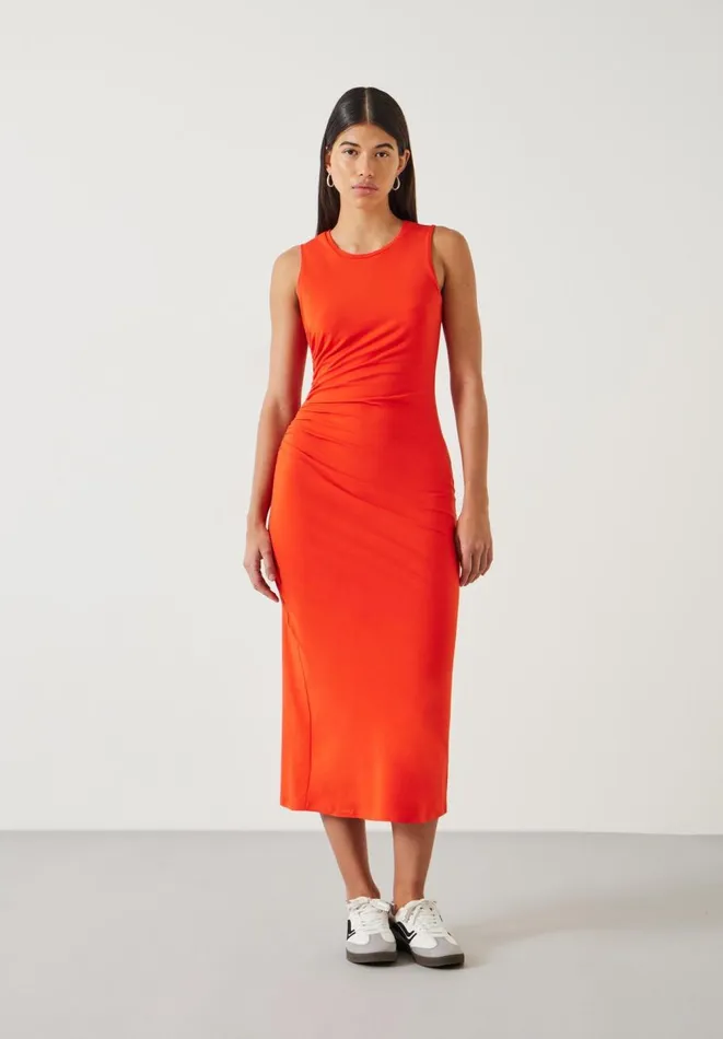 Hush Dresses Women Sleeveless Judy Jersey Midi Dress Orange