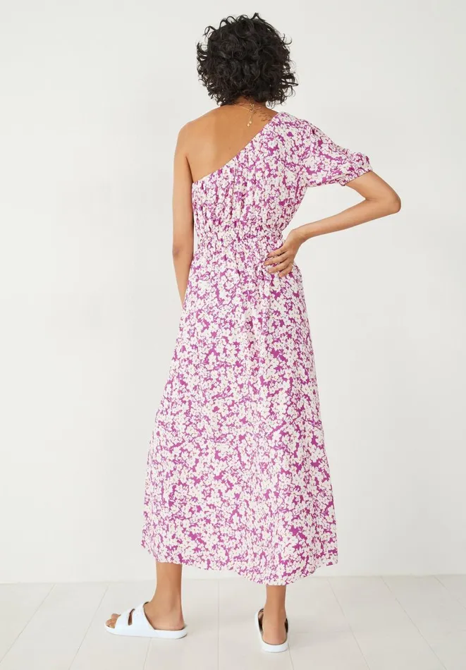 Hush Dresses Women Tess One Shoulder Midi Dress Meadow Ditsy Purple Hush Dresses Women Tess One Shoulder Midi Dress Meadow Ditsy Purple