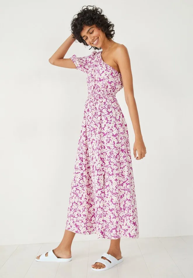 Hush Dresses Women Tess One Shoulder Midi Dress Meadow Ditsy Purple Hush Dresses Women Tess One Shoulder Midi Dress Meadow Ditsy Purple