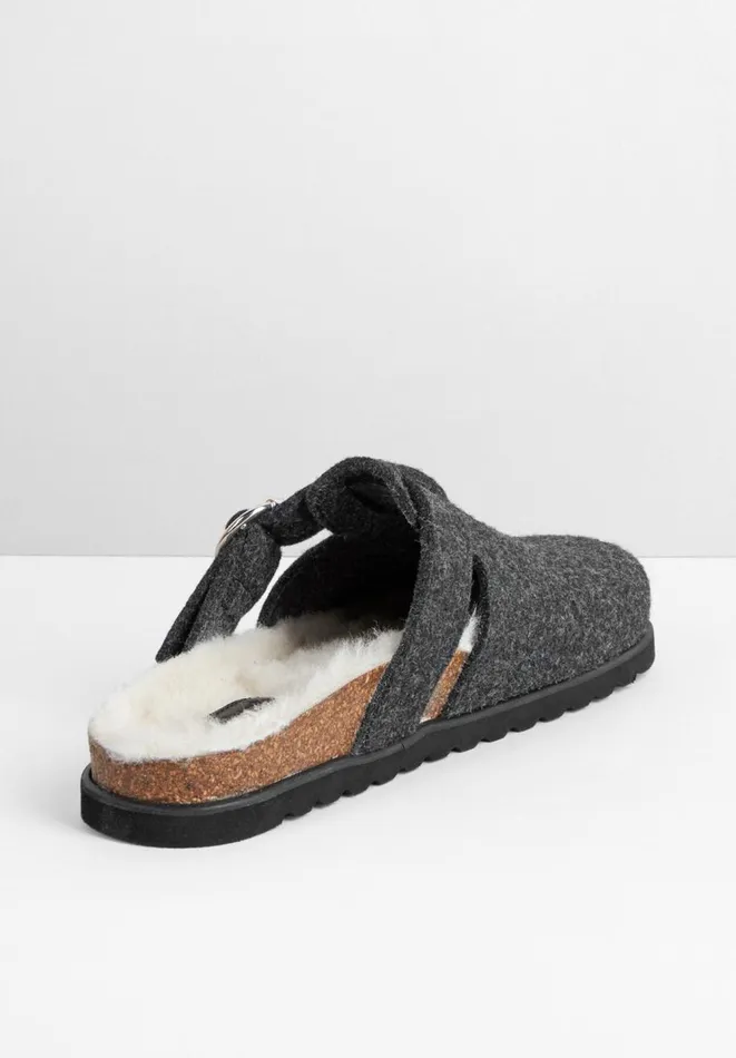 Hush Flats Women Lynton Mule Slippers Grey Hush Flats Women Lynton Mule Slippers Grey