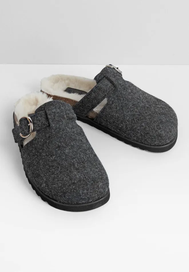 Hush Flats Women Lynton Mule Slippers Grey Hush Flats Women Lynton Mule Slippers Grey