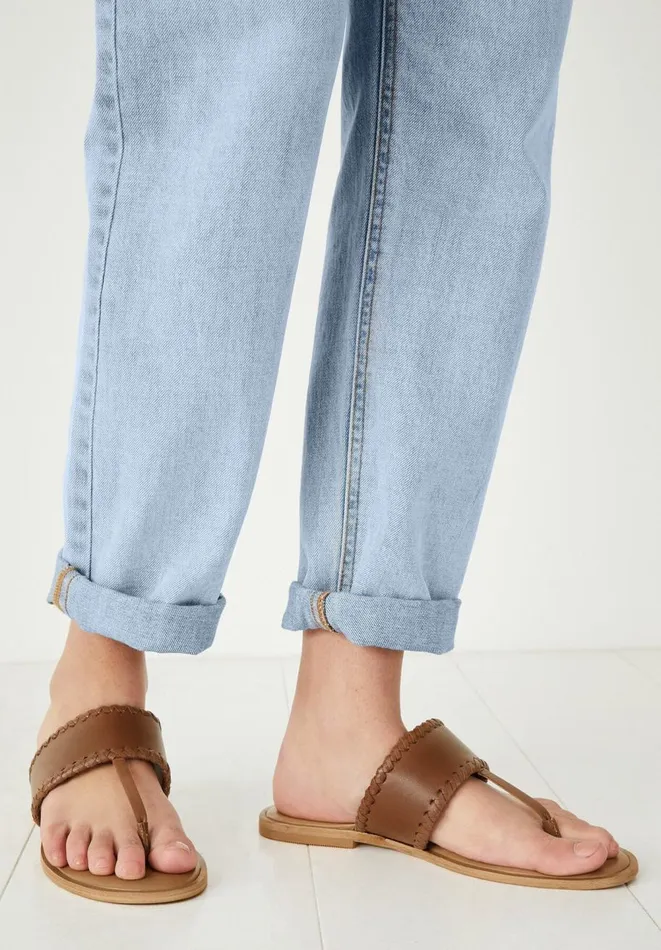 Hush Flats Women Wilma Leather Whipstitch Sandals Tan Hush Flats Women Wilma Leather Whipstitch Sandals Tan