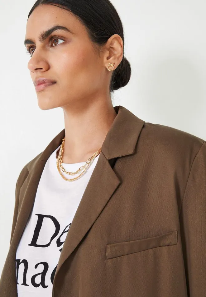 Hush Jackets and Coats Women Emelia Single Breasted Blazer Brown Hush Jackets and Coats Women Emelia Single Breasted Blazer Brown