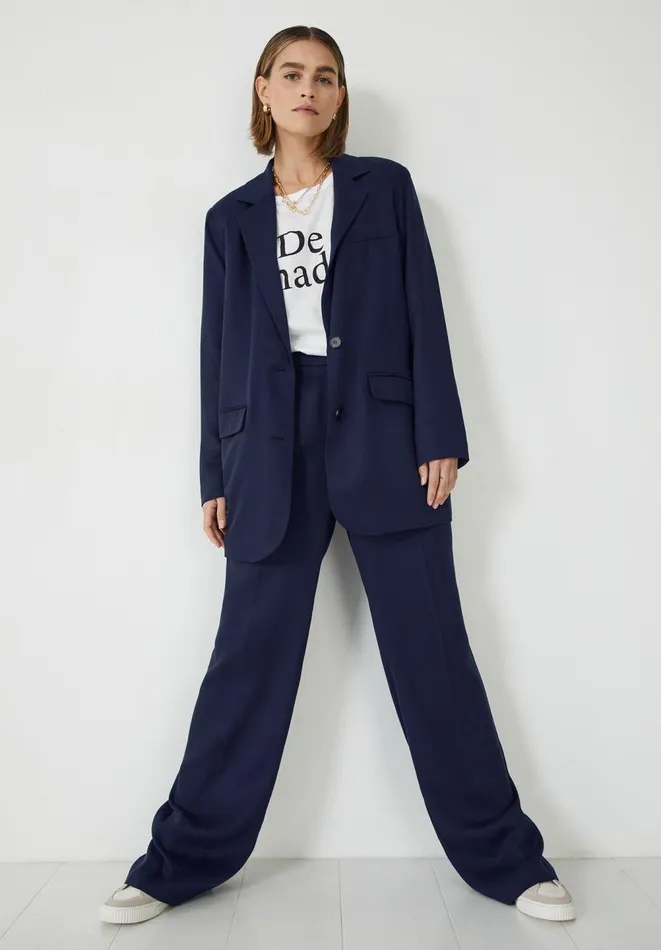 Hush Jackets and Coats Women Emelia Single Breasted Blazer Navy Blue